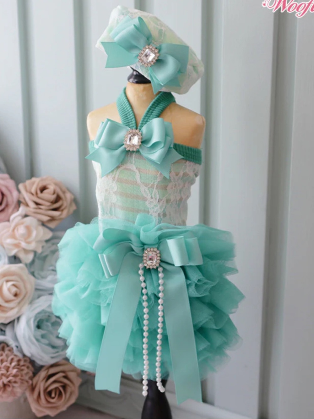 Wooflink Adore Dress Green Dog Dress size 4
